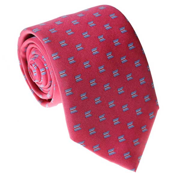 Raspberry necktie with the Sconset Trust Logo